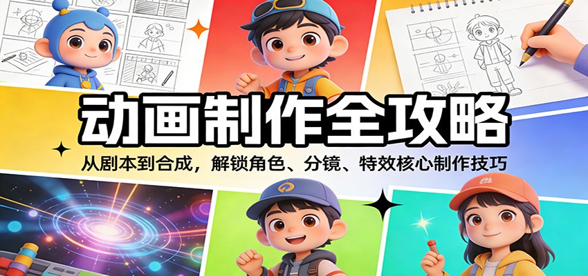动画制作全攻略：从剧本到合成，解锁角色、分镜、特效核心制作技巧