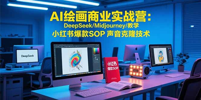 AI绘画商业实战营：DeepSeek/Midjourney/教学 小红书爆款SOP 声音克隆技术