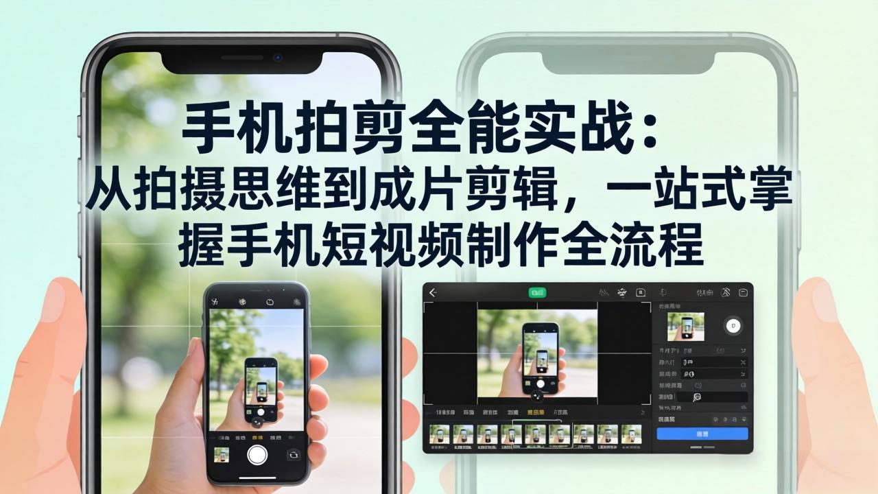 手机拍剪全能实战：从拍摄思维到成片剪辑，一站式掌握手机短视频制作全流程