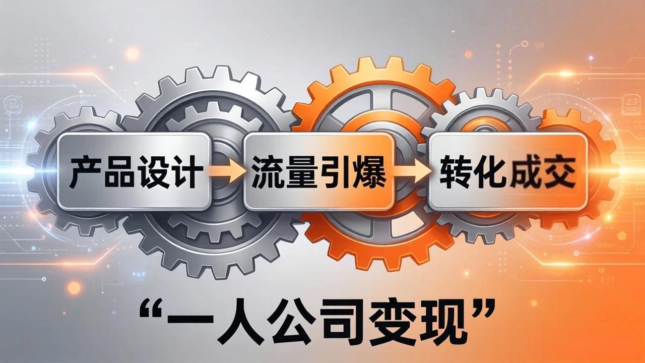 一人公司变现全攻略：产品设计+流量引爆+转化成交，打造不受年龄限制的长期事业