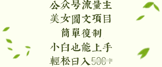 流量主长期收益项目,美女图片简单复制,小白也能上手,轻松日入5张