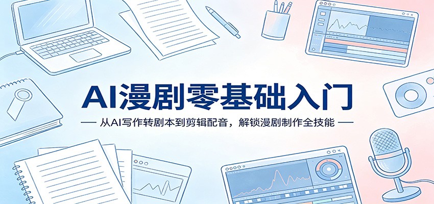 AI漫剧零基础入门：从AI写作转剧本到剪辑配音，解锁漫剧制作全技能