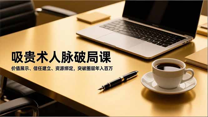 吸贵术人脉破局课，价值展示、信任建立、资源绑定，突破圈层年入百万