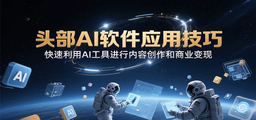 头部AI软件应用技巧，快速利用AI工具进行内容创作和商业变现