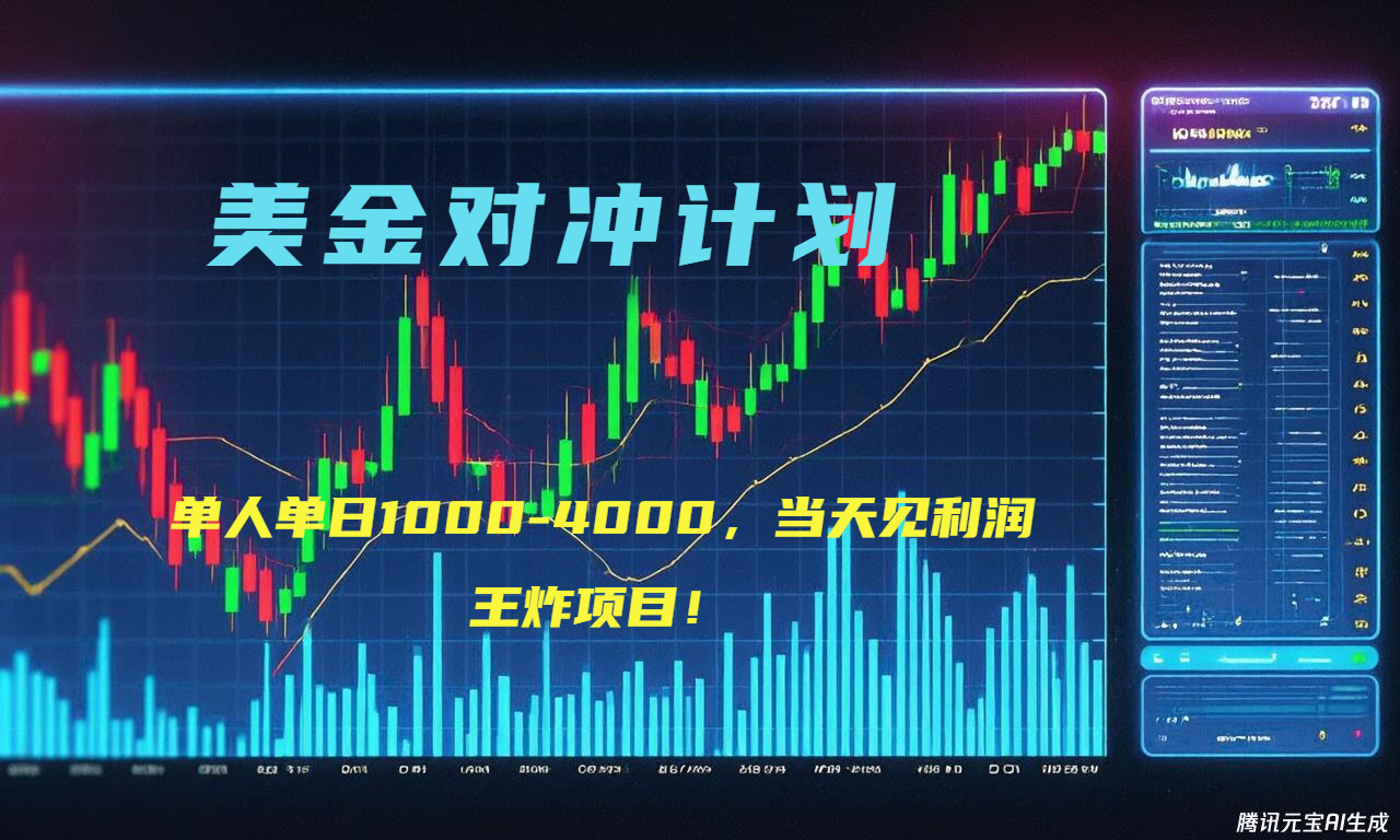 2025年最暴力项目“美金先登计划”最新最强对冲战法，每日实际收益1K-4K