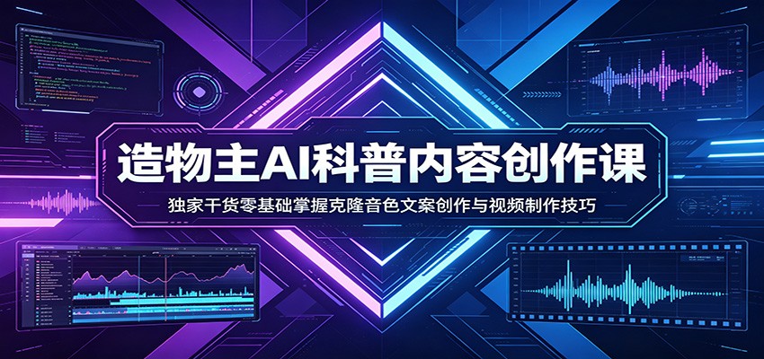 AI科普内容创作课：独家干货零基础掌握克隆音色文案创作与视频制作技巧