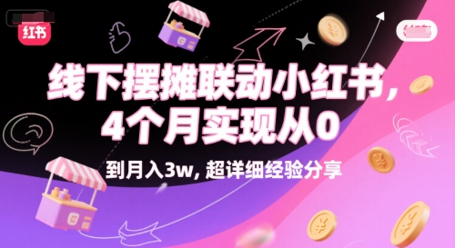 线下摆摊联动小红书，4 个月实现从 0 到月入3w，超详细经验分享