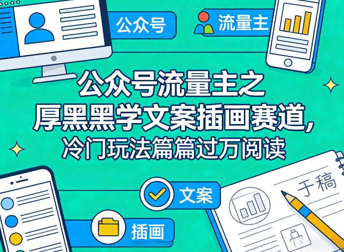 公众号流量主之厚黑学文案插画赛道，冷门玩法篇篇过万阅读