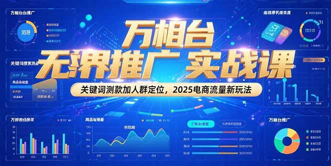 万相台无界推广实战课，关键词测款加人群定位，2025电商流量新玩法