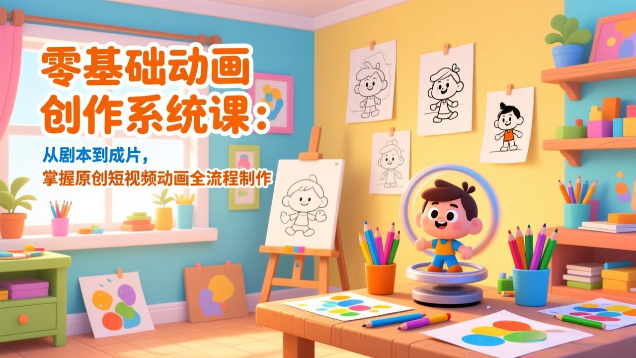 零基础动画创作系统课：从剧本到成片，掌握原创短视频动画全流程制作