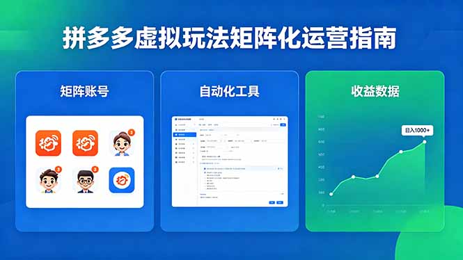 闭眼可复制的拼多多虚拟玩法，矩阵化运营，长期稳定日入 1000+