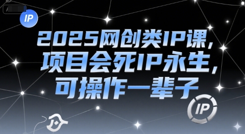2025网创类IP课，项目会死IP永生，可操作一辈子